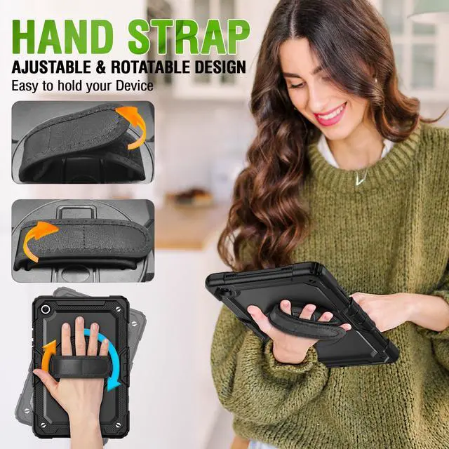Alt view image 4 of 6 - Case Compatible with Galaxy Tab A11 Plus 2026/ A9 Plus 2023 11-Inch Model SM-X230/SM-X236/SM-X238/SM-X210/SM-X216/SM-X218 with Screen Protector Pen Holder Stand Shoulder Strap Handle Grip