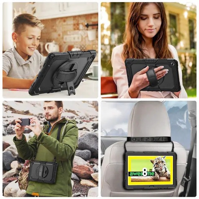 Alt view image 5 of 6 - Case Compatible with Galaxy Tab A11 Plus 2026/ A9 Plus 2023 11-Inch Model SM-X230/SM-X236/SM-X238/SM-X210/SM-X216/SM-X218 with Screen Protector Pen Holder Stand Shoulder Strap Handle Grip
