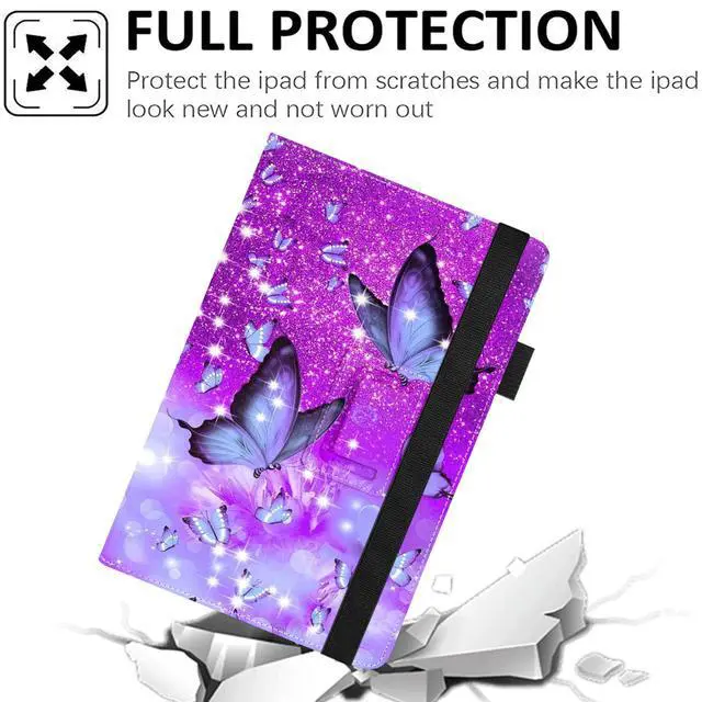 Alt view image 4 of 7 - For Universal 10 10.1 Inch Android Tablet Case,Slim Folding Stand Cover for All 9"-10.5" Touchscreen Tablet Case with Stylus Pen Holder,Butterfly 01