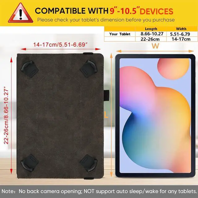 Alt view image 7 of 7 - For Universal 10 10.1 Inch Android Tablet Case,Slim Folding Stand Cover for All 9"-10.5" Touchscreen Tablet Case with Stylus Pen Holder,Butterfly 01