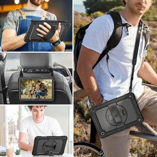 Alt view image 2 of 7 - Case for Samsung Galaxy Tab A11+ Plus /A9+ 11 Inch, Protective with Screen Protector/Hand Strap/Pen Holder, Shockproof Samsung A11 Plus Tablet Case 5G, SM-X230 SM-X236 SM-X238U - Black