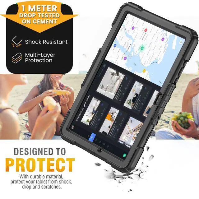 Alt view image 6 of 7 - Case for Samsung Galaxy Tab A11+ Plus /A9+ 11 Inch, Protective with Screen Protector/Hand Strap/Pen Holder, Shockproof Samsung A11 Plus Tablet Case 5G, SM-X230 SM-X236 SM-X238U - Black