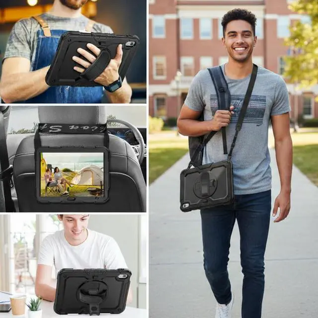 Alt view image 2 of 7 - Case for Samsung Galaxy Tab A9+ Plus / A11+ Plus 11 Inch, Protective with Screen Protector/Hand Strap/Pen Holder, Shockproof for Samsung A9 Plus Tablet Case SM-X210 SM-X218 SM-X230 - Black