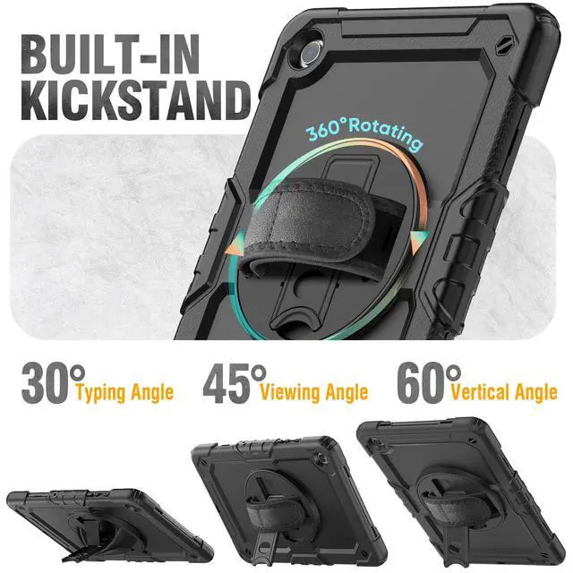 Alt view image 4 of 7 - Case for Samsung Galaxy Tab A9+ Plus / A11+ Plus 11 Inch, Protective with Screen Protector/Hand Strap/Pen Holder, Shockproof for Samsung A9 Plus Tablet Case SM-X210 SM-X218 SM-X230 - Black