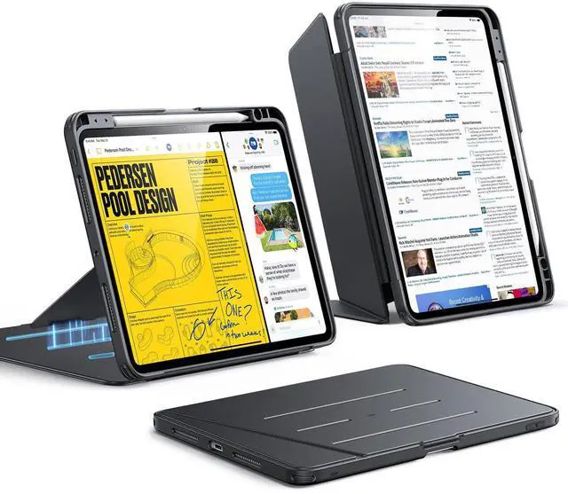 Main image of for iPad Pro 11 Inch Case (M5/M4) 2025/2024, Vertical Stand Cover with Pencil Holder, Ultra-Stable Magnetic Case, Multi Stand Angles, Flip Series, Black