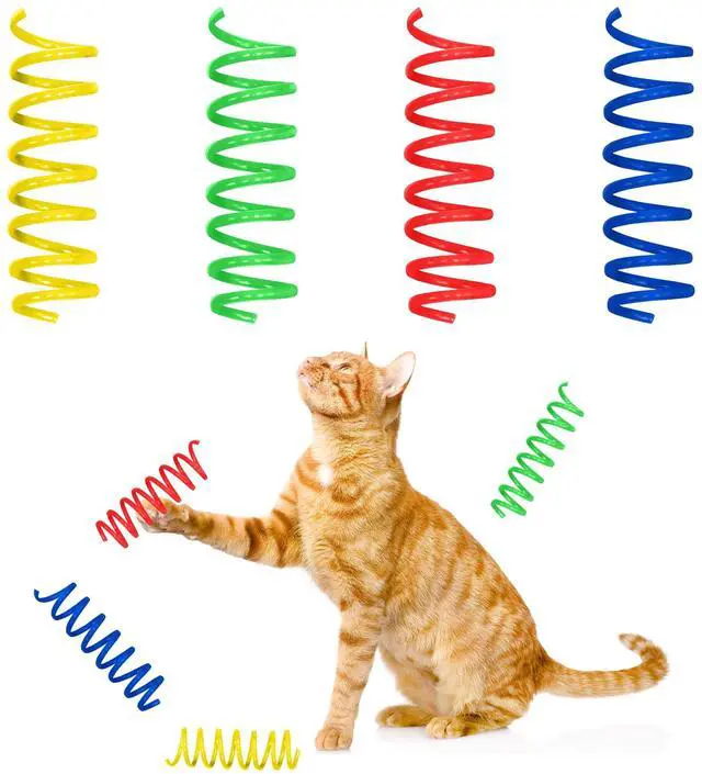 Main image of Colorful Springs Cat Toys 3" Bouncy Coils for Indoor Cats & Kittens to Swat, Chase & Bite, Safe Lightweight Plastic, Interactive Enrichment Toys, 10-Pack Multi-Color