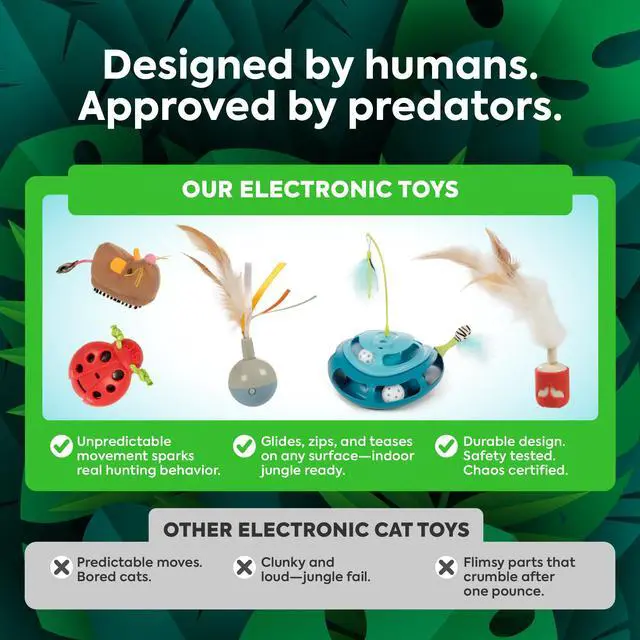 Alt view image 4 of 7 - Hidden Hijinks Toy for Indoor Cats & Kittens, Electronic Interactive Motion Toy, Featuring Teaser Wand, Plus Replaceable Batteries Included