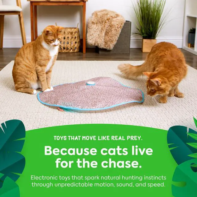 Alt view image 5 of 7 - Hidden Hijinks Toy for Indoor Cats & Kittens, Electronic Interactive Motion Toy, Featuring Teaser Wand, Plus Replaceable Batteries Included