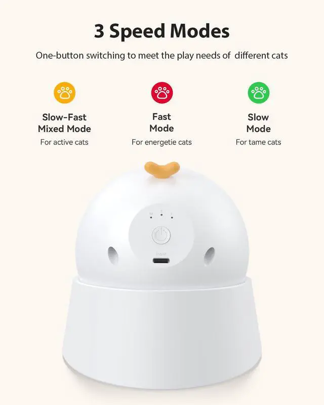 Alt view image 6 of 7 - Auto Laser Cat Toy - Random Motion Track, Magnetic 360° Base, Run Quiet,Rechargeable with 1000mAh Battery, Auto Sleep & 3 Speed Modes, Safe for Cats,Interactive Cat Gifts Toys for Bored Indoor