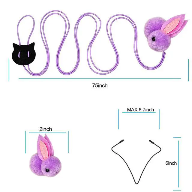 Alt view image 4 of 6 - Cat Toys Interactive for Indoor Cats,2PCS Retractable Cat Wand,9PCS Teaser Toys&1PCS Hanging Door Lure Kitten Toy,Interactive Feather Toy for Teaser Play and Chase Exercise with Kitten