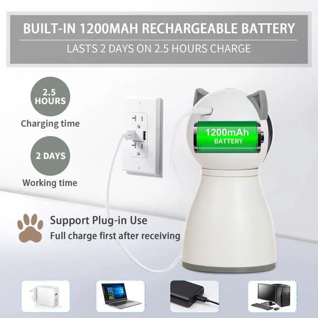 Alt view image 4 of 6 - Cat Toys Laser for Indoor Cats,The 4th Generation Real Random Trajectory Motion Activated Rechargeable Automatic Cat Laser Toy,Interactive Cat Toys for Bored Indoor Cats/Kittens