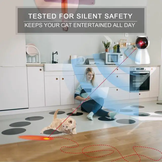 Alt view image 6 of 6 - Cat Toys Laser for Indoor Cats,The 4th Generation Real Random Trajectory Motion Activated Rechargeable Automatic Cat Laser Toy,Interactive Cat Toys for Bored Indoor Cats/Kittens