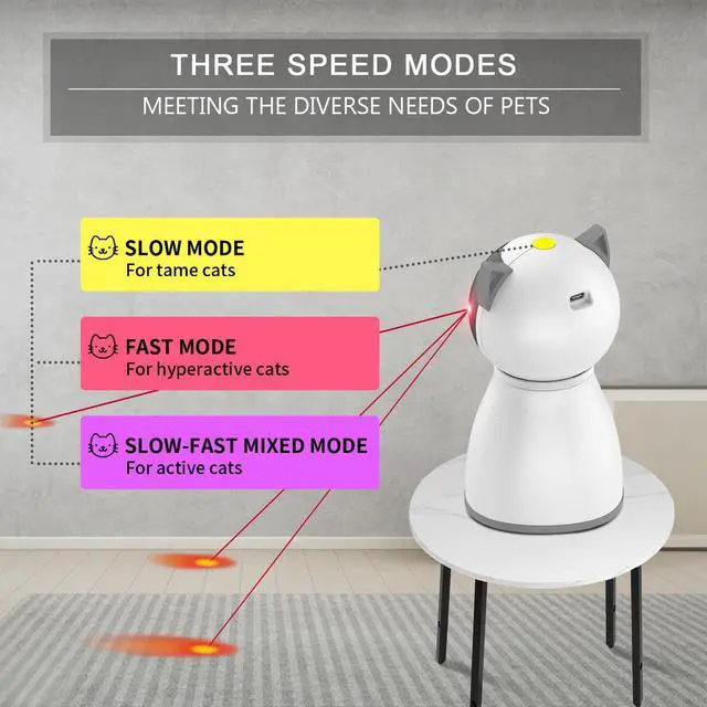 Alt view image 5 of 6 - Cat Toys Laser for Indoor Cats,The 4th Generation Real Random Trajectory Motion Activated Rechargeable Automatic Cat Laser Toy,Interactive Cat Toys for Bored Indoor Cats/Kittens