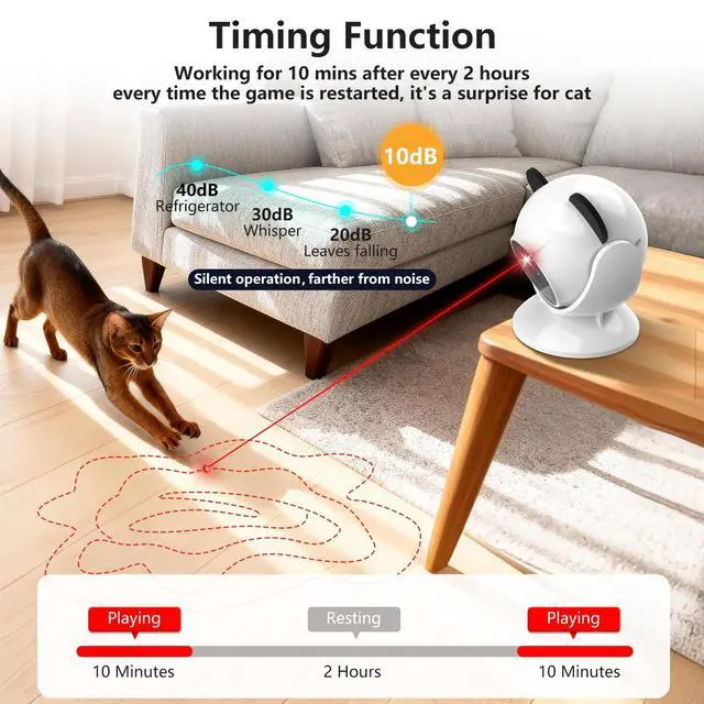 Alt view image 2 of 7 - Laser Cat Toys for Indoor Cats, Truly Random Trjajectory, Suction Cup Design, Run Quiet, Interactive Cat Toy Automatic