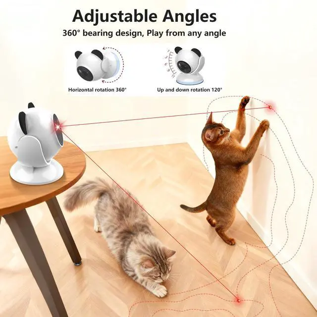 Alt view image 6 of 7 - Laser Cat Toys for Indoor Cats, Truly Random Trjajectory, Suction Cup Design, Run Quiet, Interactive Cat Toy Automatic