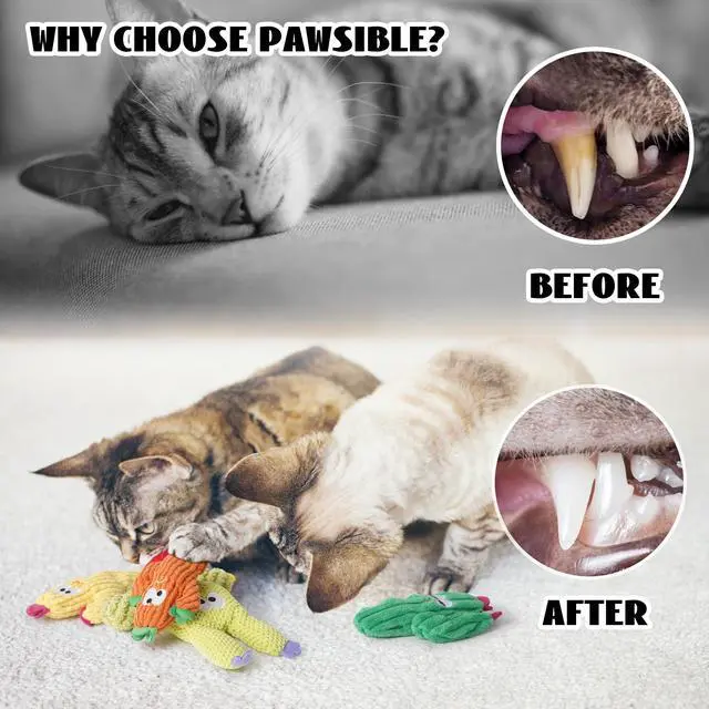 Alt view image 5 of 7 - Cat Toys for Indoor Cats, 100% Pure Organic Catnip-Filled Toys Without Cotton, Interactive Cactus Kitten Toy for Anxiety Relief, Soft Cute Teething &Chew Toys, 5 Pack