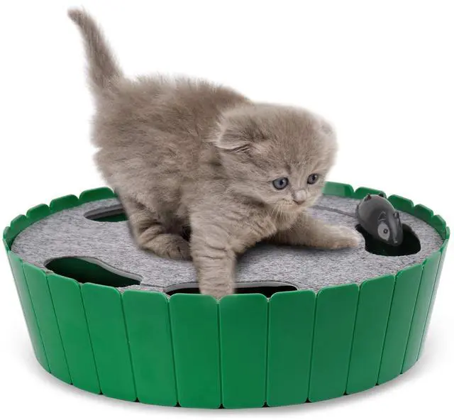 Main image of Interactive Cat Toy with Running Mouse, Electronic Motion Cat Toy Automatic Teaser for Indoor Cats, Pop and Play Hide Seek Cat Toys Hunting Mouse for Pet Cat Kitten Play Fun Exercise, Green