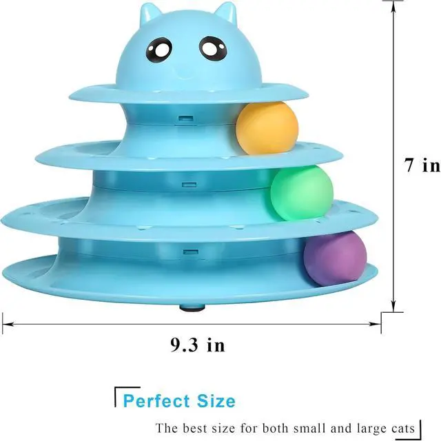 Alt view image 2 of 7 - Cat Toy Roller 3-Level Turntable Cat Toys Balls with Six Colorful Balls Interactive Kitten Fun Mental Physical Exercise Puzzle Kitten Toys