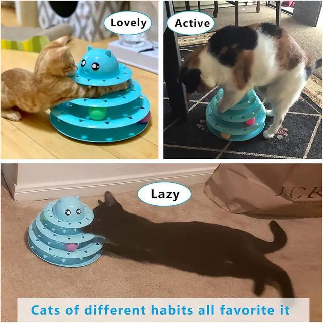 Alt view image 6 of 7 - Cat Toy Roller 3-Level Turntable Cat Toys Balls with Six Colorful Balls Interactive Kitten Fun Mental Physical Exercise Puzzle Kitten Toys