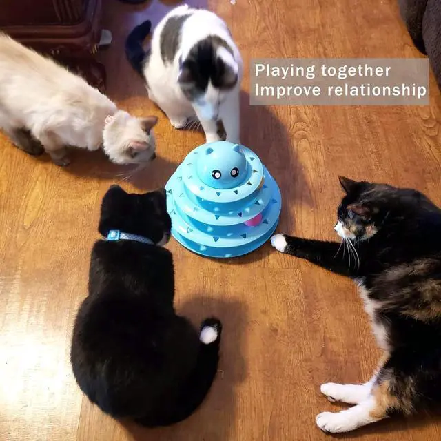 Alt view image 7 of 7 - Cat Toy Roller 3-Level Turntable Cat Toys Balls with Six Colorful Balls Interactive Kitten Fun Mental Physical Exercise Puzzle Kitten Toys