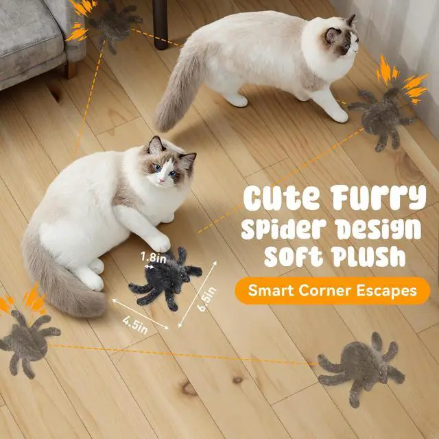 Alt view image 4 of 6 - Cat Toys Interactive Remote Control Cat Toy Horror Spider Moving Cat Toy 2 Modes Interactive Cat Toys for Indoor Cats with 3 Speeds