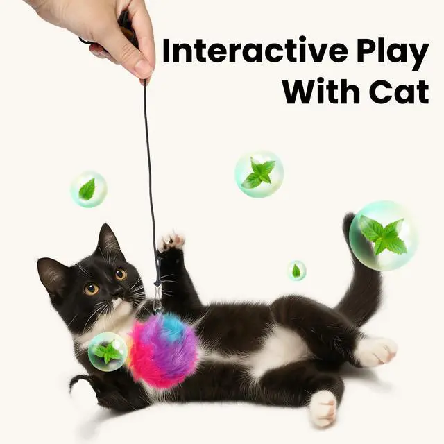 Alt view image 6 of 6 - Interactive Cat Toys for Indoor Cats, Self-Play Hanging Door Toy for Kitten, Adjustable Height Exercise Bell Ball to Keep Kittens Active