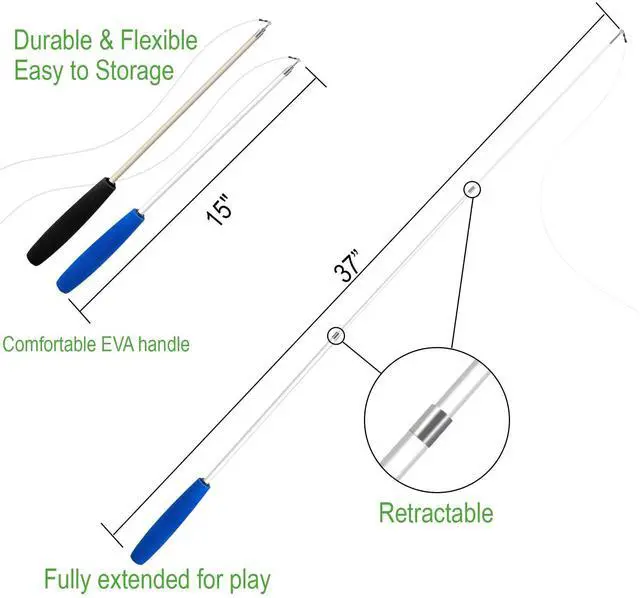 Alt view image 2 of 7 - Cat Toys - No Chemical Dyeing Cat Feather Toys for Indoor Cats - Include Cat Wand and Natural Feather Refills