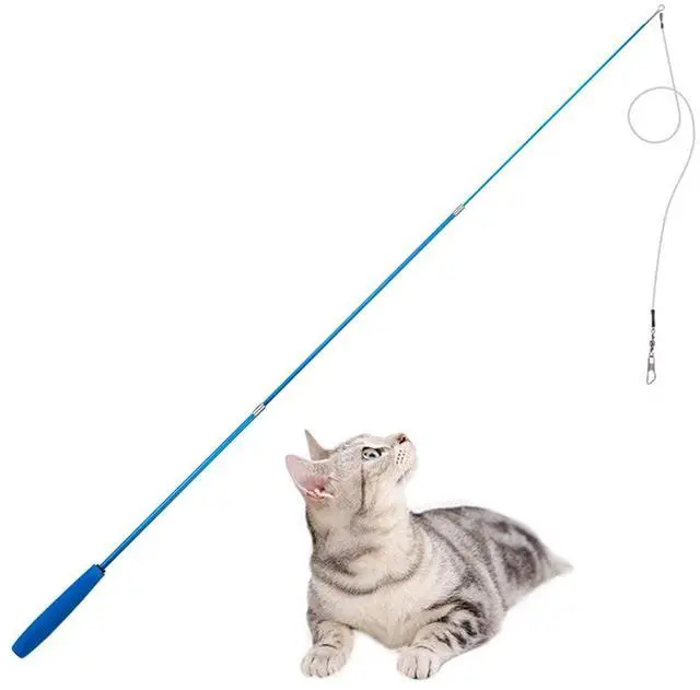 Main image of Retractable Cat Wand - Interactive 3-Section Teaser Toy, Fishing Pole Exerciser for Cats and Kittens (Replacement Not Included)