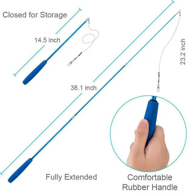 Alt view image 2 of 7 - Retractable Cat Wand - Interactive 3-Section Teaser Toy, Fishing Pole Exerciser for Cats and Kittens (Replacement Not Included)