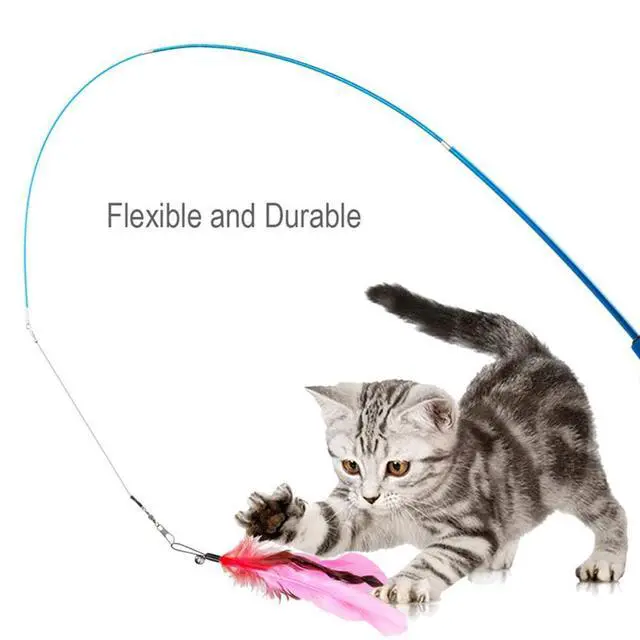 Alt view image 3 of 7 - Retractable Cat Wand - Interactive 3-Section Teaser Toy, Fishing Pole Exerciser for Cats and Kittens (Replacement Not Included)