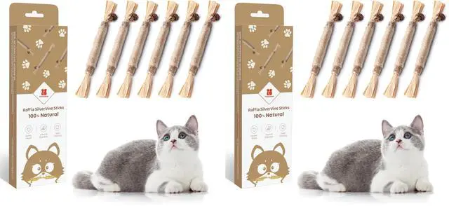 Main image of 3 Pack Natural Silvervine Sticks Cat Toys, Catmint Silvervine Blend Sticks, Catnip Kittens Chew Toys Teeth Cleaning, Matatabi Dental Care Cat Treat Edible Kitty Lick Toys, Package May Vary