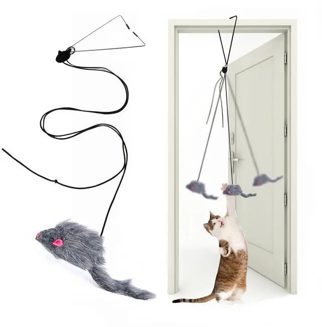 Main image of Interactive Cat Feather Toys,Retractable Teaser Toy Hanging Interactive Toys for Indoor Cats Kitten Play Chase Exercise, Kitten Mental Exercise Toys (1 Pack)