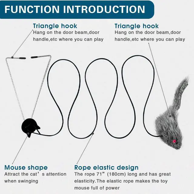 Alt view image 4 of 7 - Interactive Cat Feather Toys,Retractable Teaser Toy Hanging Interactive Toys for Indoor Cats Kitten Play Chase Exercise, Kitten Mental Exercise Toys (1 Pack)