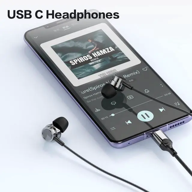 Alt view image 6 of 7 - USB C Headphone for Samsung S25 S24 S23 Ultra FE S22 A16 A56 A55, USB C Wired Earbuds Magnetic in-Ear Type C Earphone with Microphone Volume Control Stereo Noise Canceling for iPhone 1716 5 Pro Max