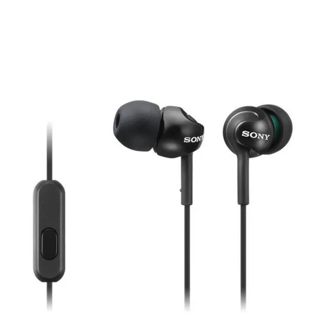 Alt view image 2 of 2 - Deep Bass Wired Earphones with Smartphone Control and Mic - Metallic Black