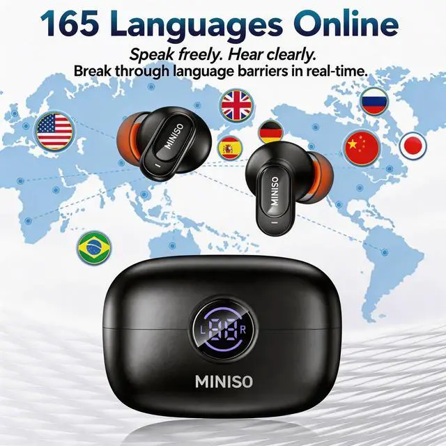Alt view image 2 of 7 - AI Translation Earbuds Real Time, 165 Language Translator Earbuds, Audifonos Traductores Inglés Español, Bluetooth 6.0 Translator Headphones for Business Travel Language Learning, Green