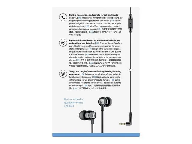 Alt view image 2 of 6 - in Ear Headphone with One-Button Smart Remote - Black
