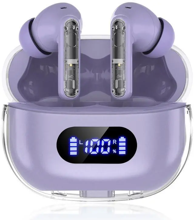 Main image of Purple Wireless Earbuds P1 PRO, Earphones Wireless Bluetooth Headphones with Clear Call Mics Ear Buds, Comfortable Fit, IPX7 Waterproof Long Battery Life, 30H Playtime for Sports Workout