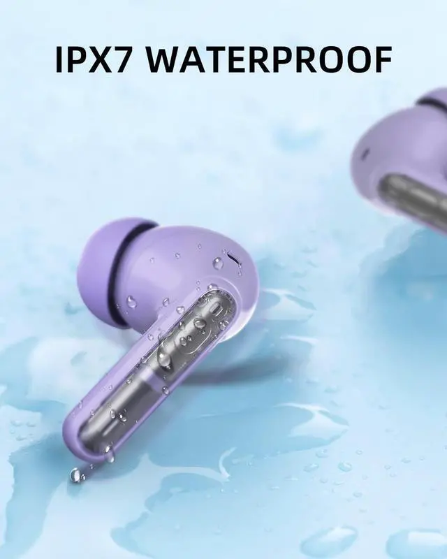 Alt view image 7 of 7 - Purple Wireless Earbuds P1 PRO, Earphones Wireless Bluetooth Headphones with Clear Call Mics Ear Buds, Comfortable Fit, IPX7 Waterproof Long Battery Life, 30H Playtime for Sports Workout