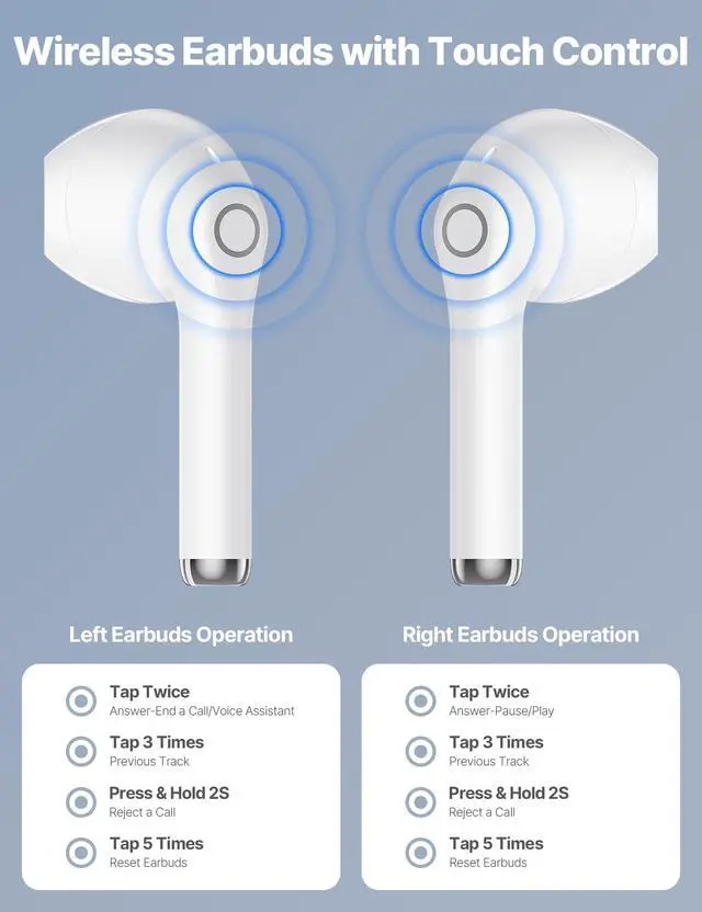 Alt view image 5 of 7 - 5.3 Bluetooth Earbuds Wireless Headphones Lightweight Ears Buds Mini Semi in Ear Earphones with Microphone for Work Travel for iPhone 17 Pro Max 16 16e 15 for Android for Samsung S26 Ultra S25 Black