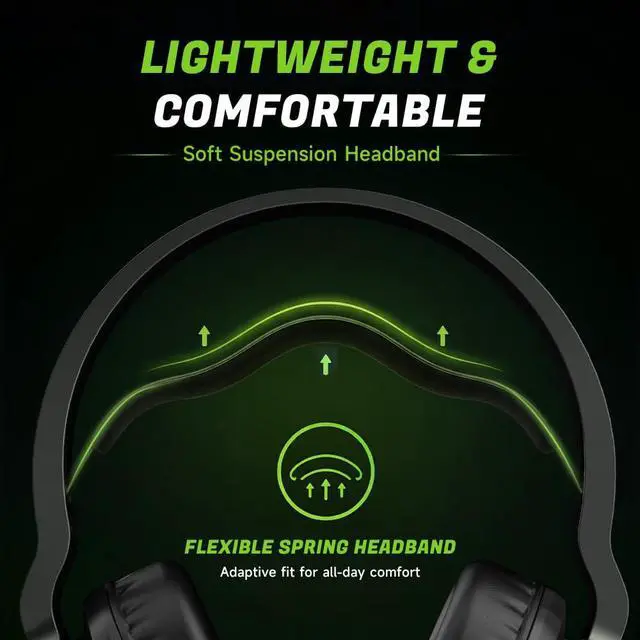 Alt view image 3 of 7 - Wireless Gaming Headset for PS5, PC, PS4, Switch, Mac & Laptop, Tri-Mode 2.4GHz Wireless/Bluetooth 5.4/3.5mm Wired, Suspension Headband, 50mm Dynamic Drivers, Detachable ENC Mic, Black