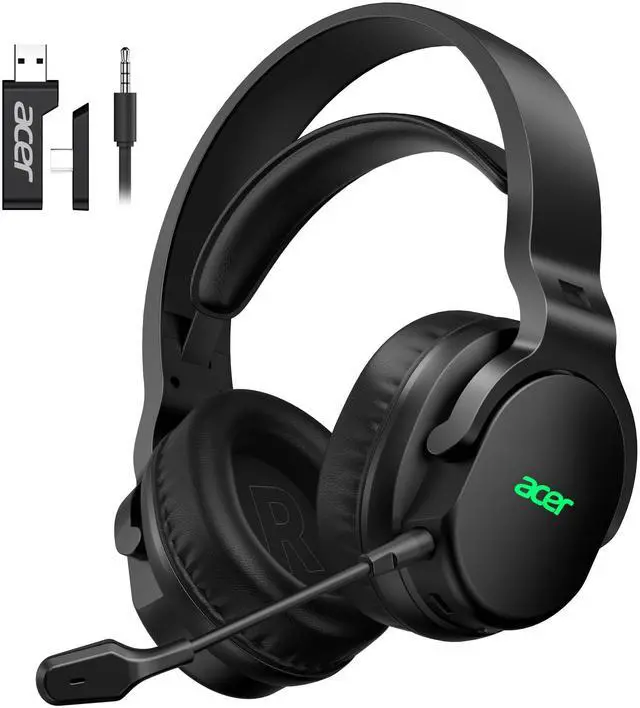 Main image of Wireless Gaming Headset for PS5, PC, PS4, Switch, Mac & Laptop, Tri-Mode 2.4GHz Wireless/Bluetooth 5.4/3.5mm Wired, Suspension Headband, 50mm Dynamic Drivers, Detachable ENC Mic, Black