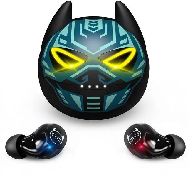 Main image of Wireless Earbuds, Bluetooth 5.0 Stereo Headphones, in-Ear Sweat-Proof Wireless Earphones Dual Mic and Noise Reduction, Touch Control Headset with Cartoon Blue Changing Men Charging Case