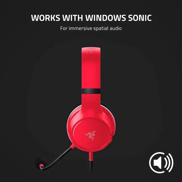 Alt view image 5 of 7 - Wired Headset for Xbox Series X|S, Xbox One, PC, Mac & Mobile Devices: Triforce 50mm Drivers - HyperClear Cardioid Mic - Memory Foam Ear Cushions - On-Headset Controls - Pulse Red