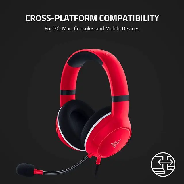 Alt view image 7 of 7 - Wired Headset for Xbox Series X|S, Xbox One, PC, Mac & Mobile Devices: Triforce 50mm Drivers - HyperClear Cardioid Mic - Memory Foam Ear Cushions - On-Headset Controls - Pulse Red