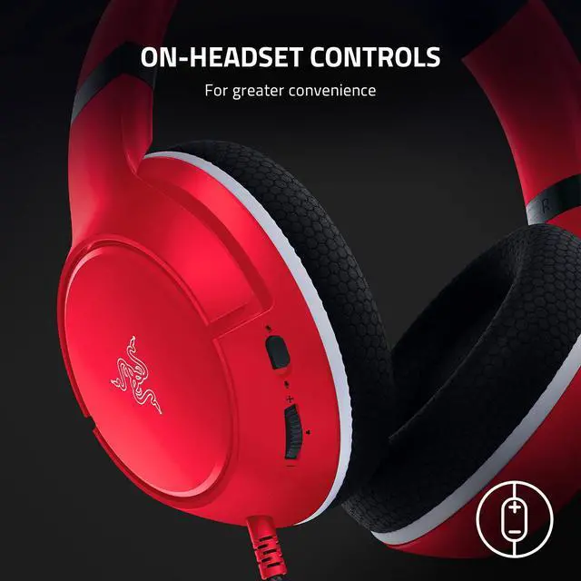 Alt view image 6 of 7 - Wired Headset for Xbox Series X|S, Xbox One, PC, Mac & Mobile Devices: Triforce 50mm Drivers - HyperClear Cardioid Mic - Memory Foam Ear Cushions - On-Headset Controls - Pulse Red