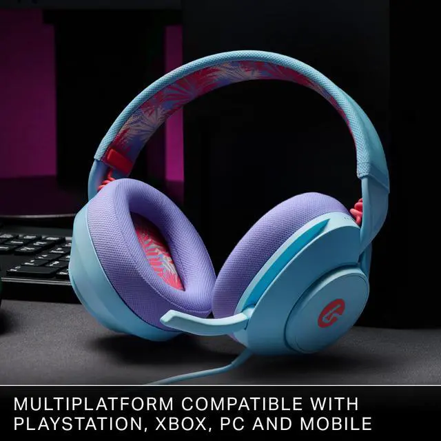 Alt view image 7 of 7 - Wired Gaming Headset - Ocean Waves, Works with PlayStation, Xbox, PC, Mobile, and Other Compatible Devices, Designed for Comfort, Premium Audio, Quick-Access Audio Controls