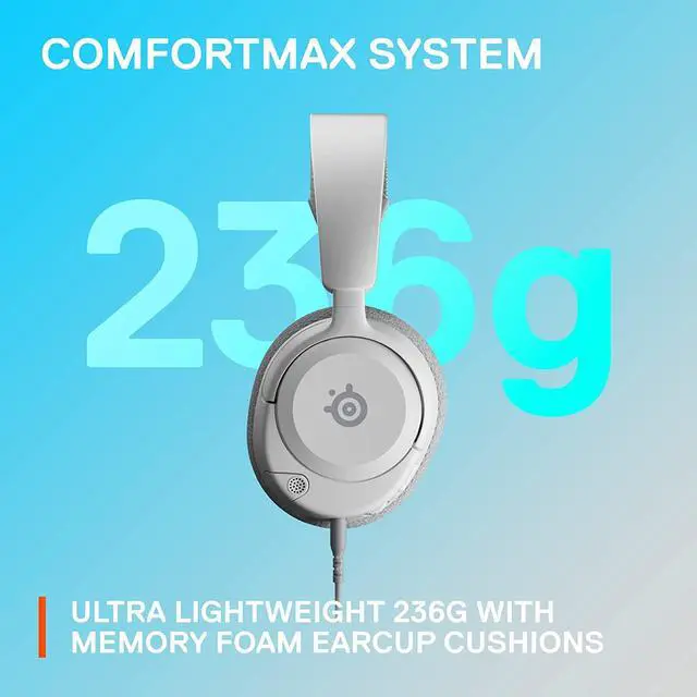 Alt view image 7 of 7 - PS5 Headphones - Gaming Headset - 360° Space Sound - Memory Foam Ear Pads - Noise Cancelling Microphone - Also for PC, PS4, Switch, Xbox - White