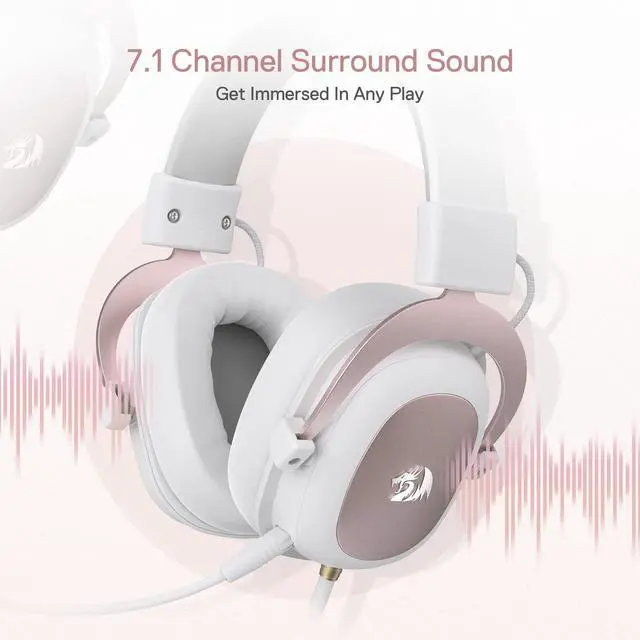 Alt view image 2 of 7 - White Wired Gaming Headset - 7.1 Surround Sound - Memory Foam Ear Pads - 53MM Drivers - Detachable Microphone - Multi Platforms for PC, PS4/3 & Xbox One/Series X, NS
