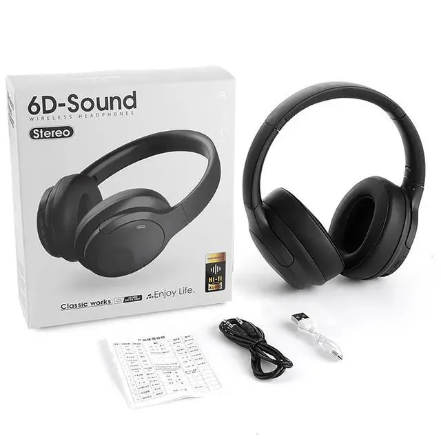 Alt view image 6 of 7 - Wireless Bluetooth Headphones with a Foldable, Over-Ear Design and Built-in Hidden Microphone, Suitable for Studying, Listening to Music, and Gaming
